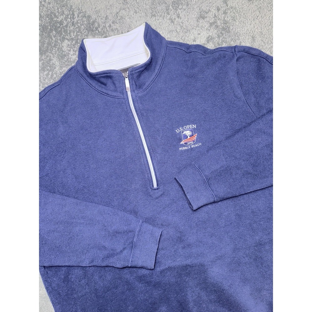 Straight Down 1/4 Zip Pullover Men's XL Golf US Open Pebble Beach 2019 Deep Blue